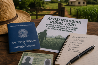 Aqui vão sugestões de texto alternativo (alt text) para as imagens desse post — já com a frase-chave "aposentadoria rural" incluída, como o Yoast pede: Imagem destacada (a que aparece no topo/compartilhamento): Trabalhador rural com as mãos calejadas, símbolo da comprovação para aposentadoria rural